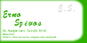 erno szivos business card